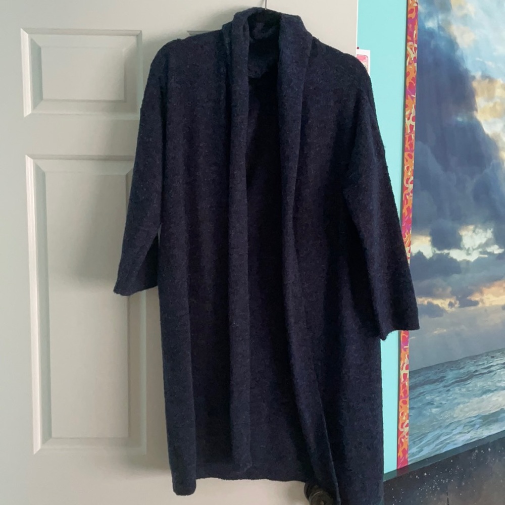 warm navy blue cardigan